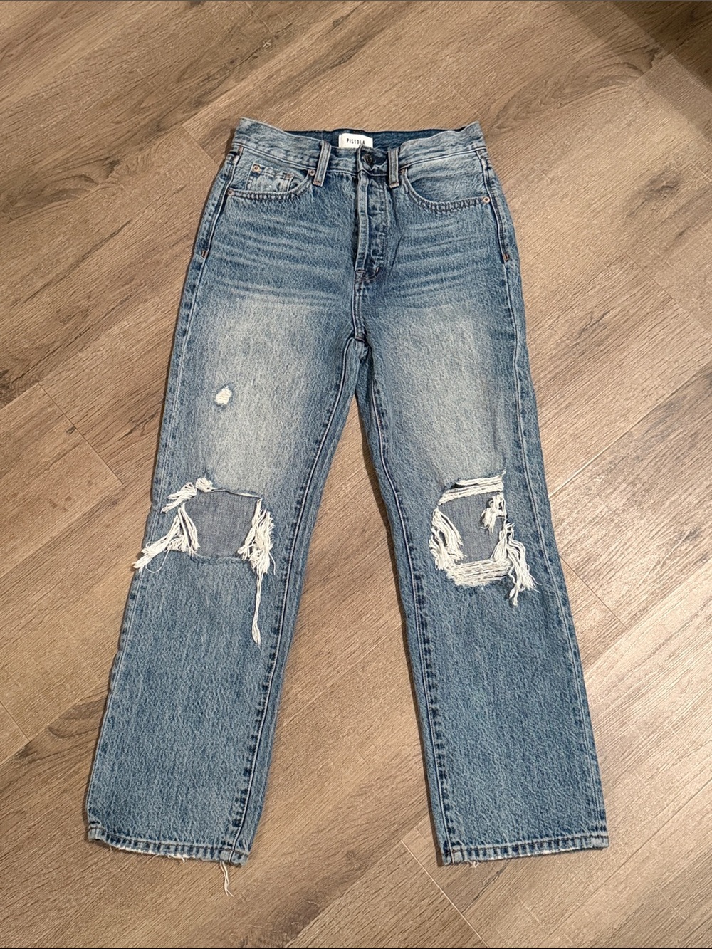 Pistola Distressed Cropped Jeans
